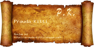 Prauda Kitti névjegykártya